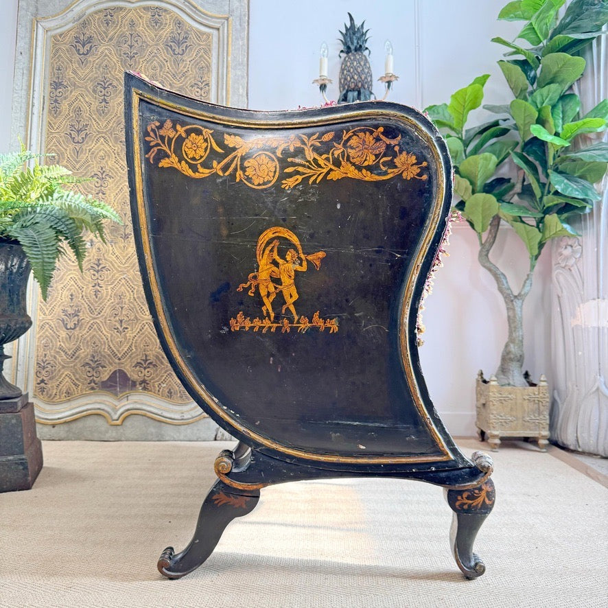 18th Century French Sleigh Form Ducal Crown Chair of Significant Importance