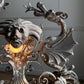 19th Century Wrought and Cast Iron Gothic Overdoor Light