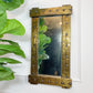 Mid-Century Gold Riveted Brass Brutalist Mirror