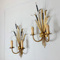 Ferro Art Gold Bulrush Wall Lights 1970's