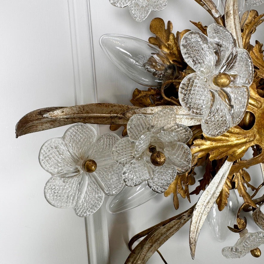 Banci Firenze Murano Glass Flush Light 1950's Italy