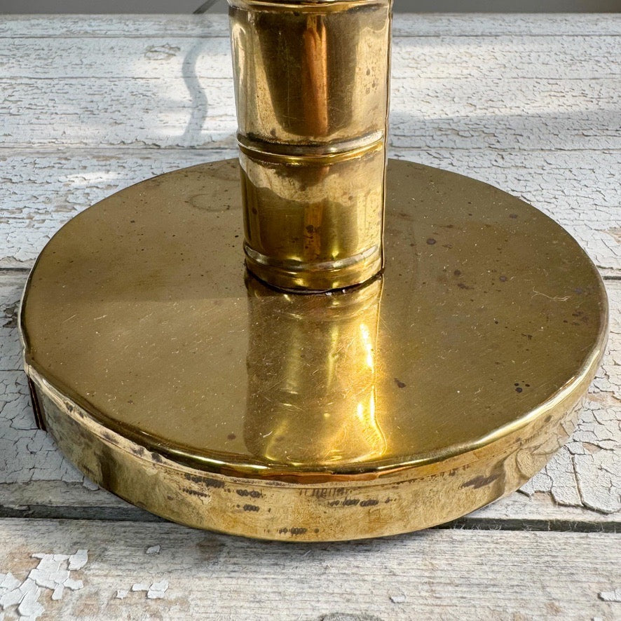 Brass Banana Palm Tree Table Lamps 1970's