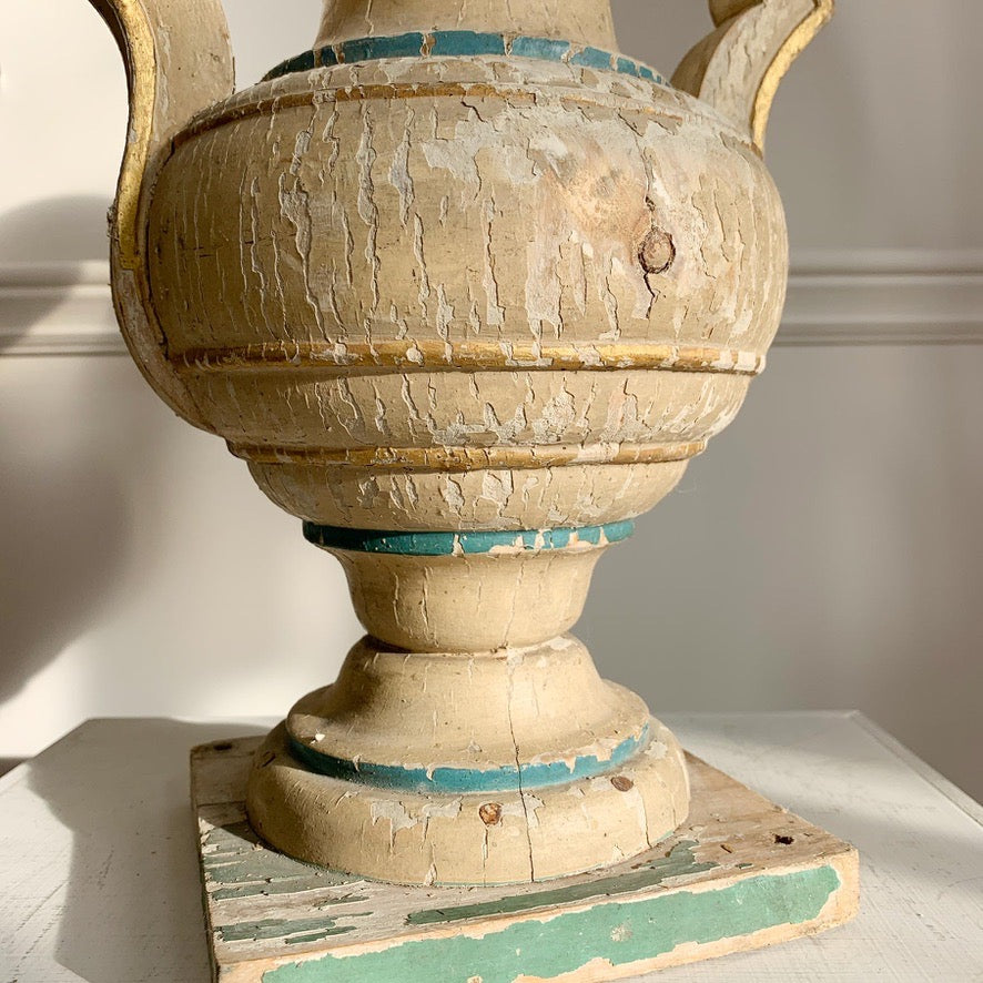 18th Century Wood and Gesso Altar Vase