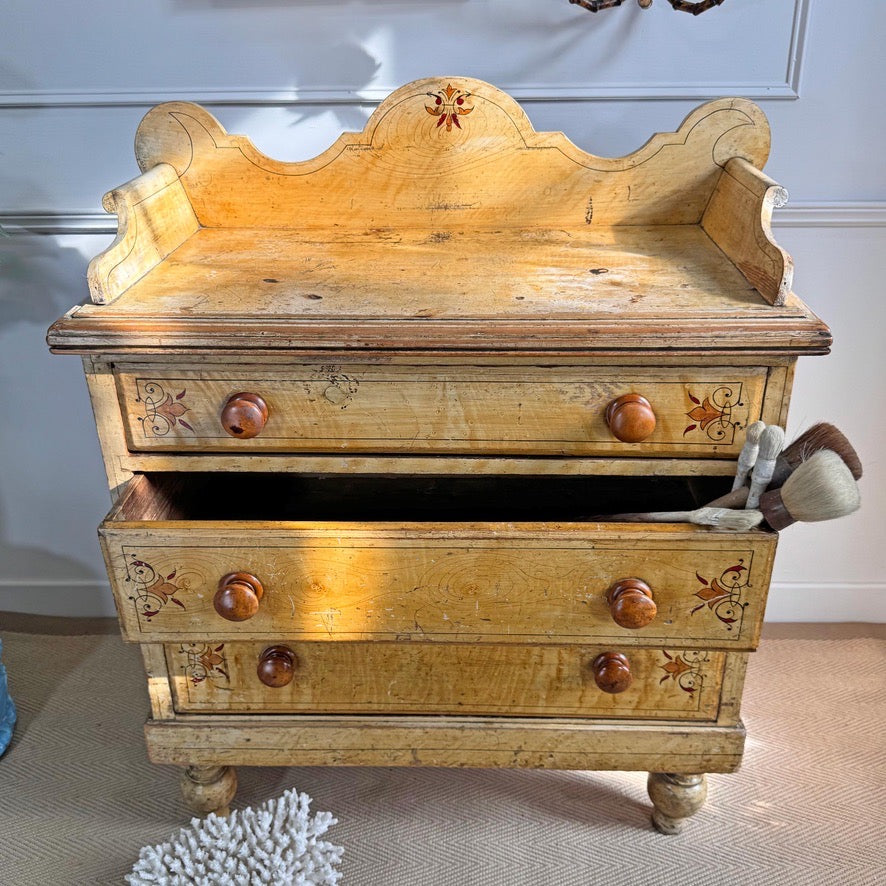 Antique Painted Chest Of Drawers Circa 1850