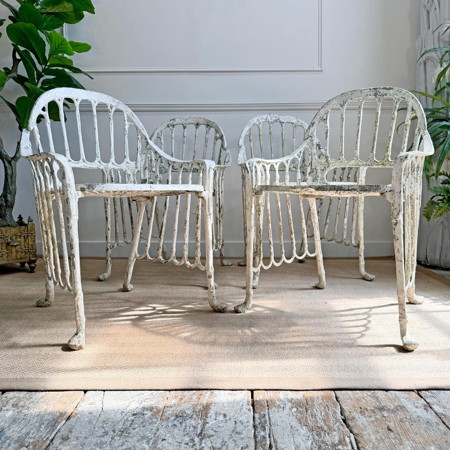 Mid Century Faux Bamboo Garden Chairs Brazil 1970