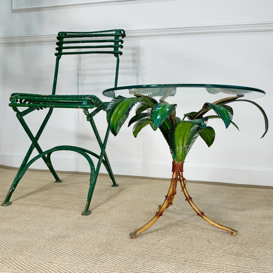 1970's Italian Toleware Faux Bamboo Palm Table