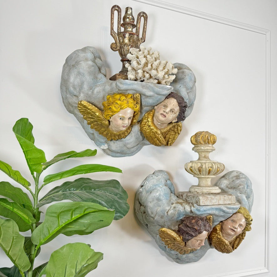 Plaster Putto Wall Shelves Circa 1920