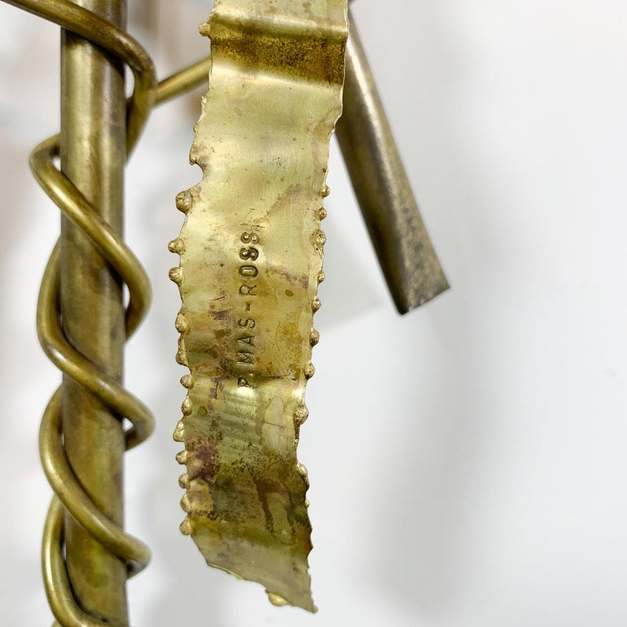 Pair of Signed P. Mas Rossi Naturalistic Gold Leaf Wall Lights