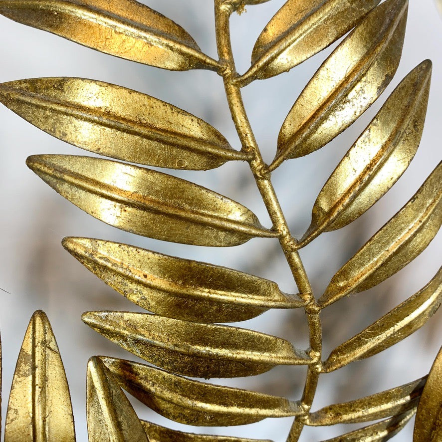 Gold Italian Laurel Leaf Wall Light 1950's
