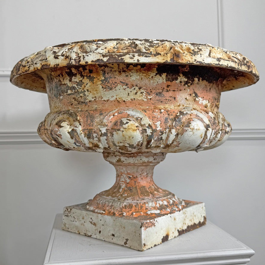 19th Century Cast Iron French Tazza Urn