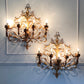 Pair Of Large Gold Palladio Wall Sconces Italy 1960's