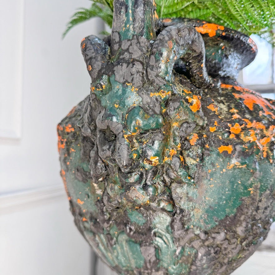 Antoine Durenne Foundry Satyr Mask Cast Iron Urn