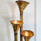 Brutalist Gold Lotus Torchiere Wall Light by Tom Greene for Feldman 1970's