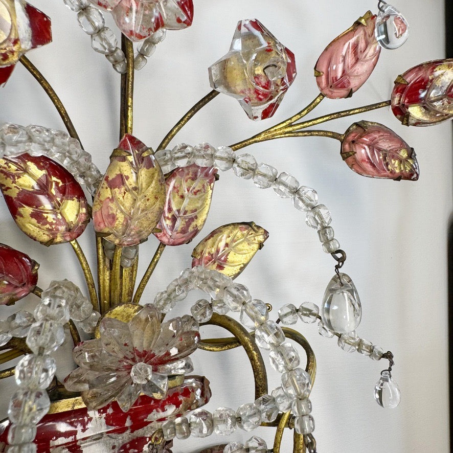 Pair of Maison Bagues Red Wall Sconces Circa 1910
