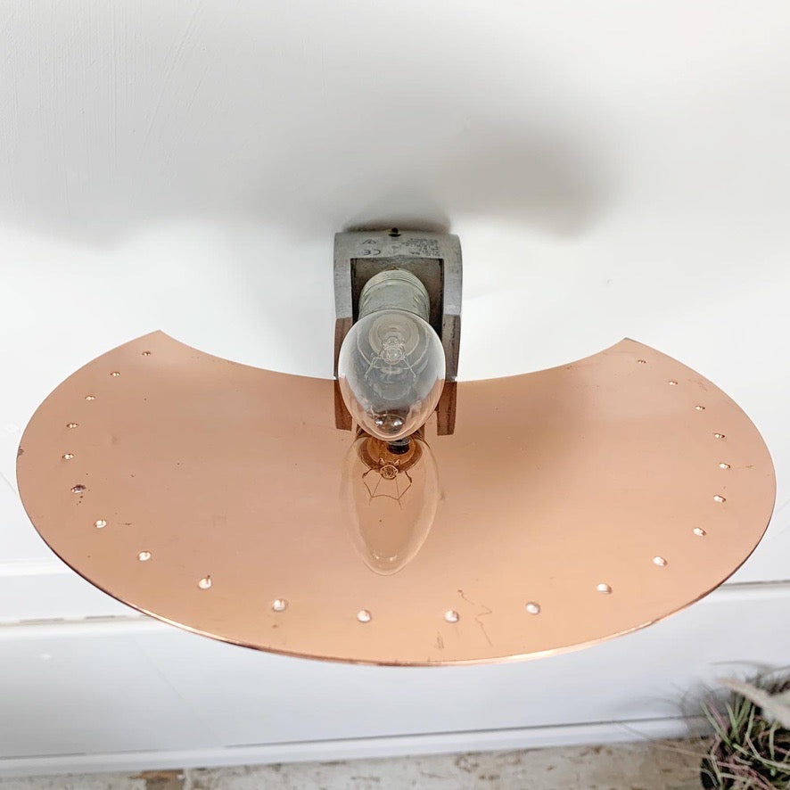 Pair of Copper & Silver Alien Wall Lights designed by Joan Auger