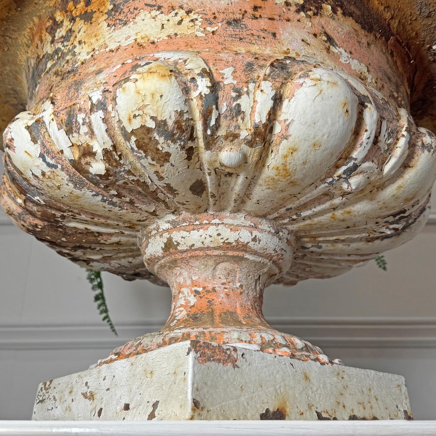 19th Century Cast Iron French Tazza Urn
