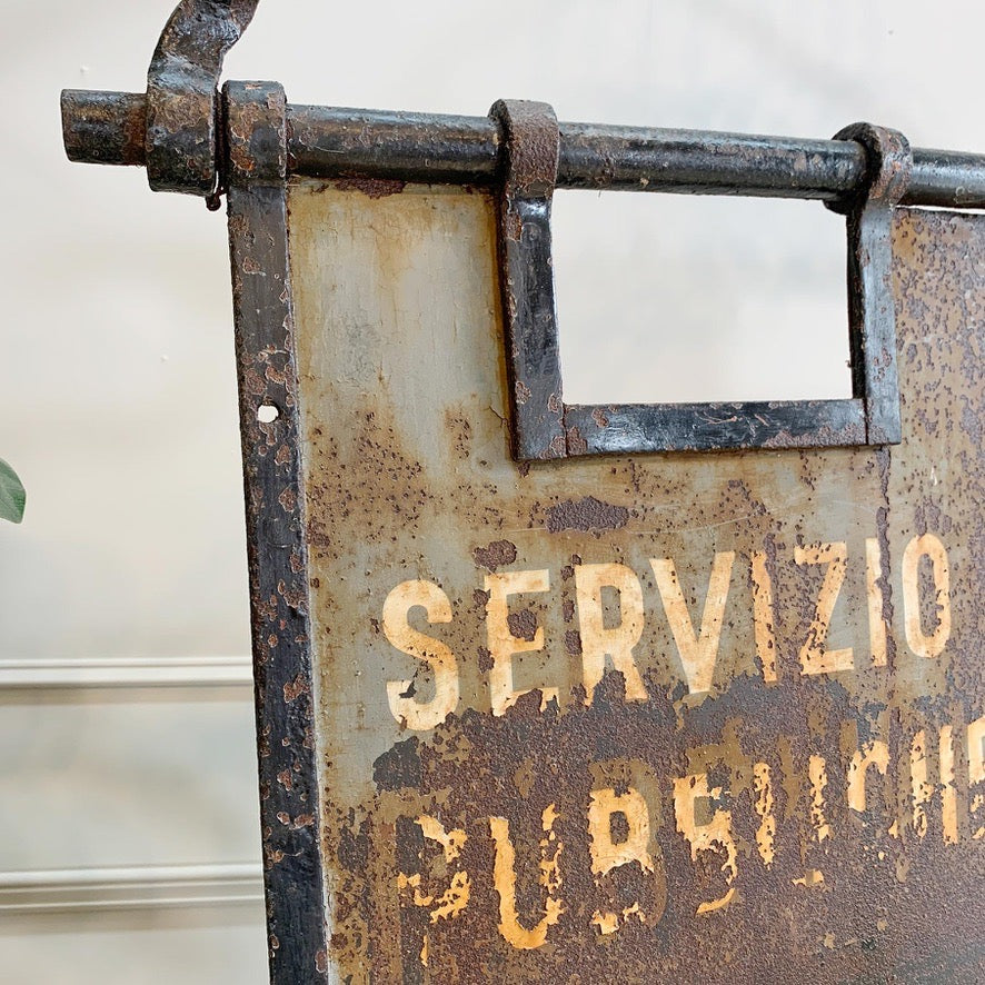 Forged and Wrought Iron Italian Pirelli Advertising Sign Turin 1920