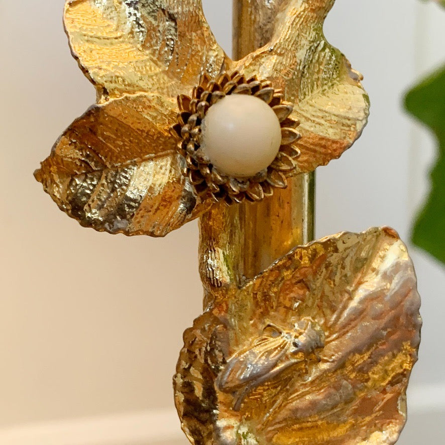 Fondica Gold Bird & Flowers Table Light, by Regis Dho