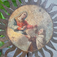 Painted Sunburst Mounted on a Baroque Silver Gilt Altar Vase 18th Century