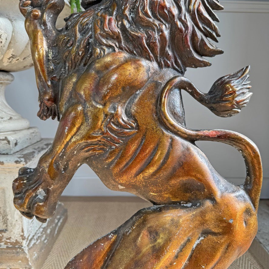 Pair of Vintage Lion Wall Plaques