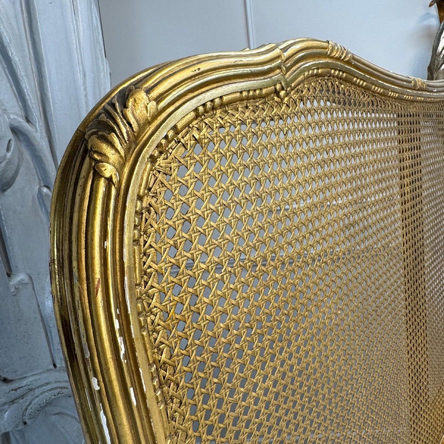 Giltwood Bergere Cane Bed Maple and Co of England Circa 1900