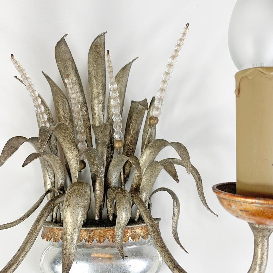 Pair of Maison Bagues Gilt Crystal Wall Lights
