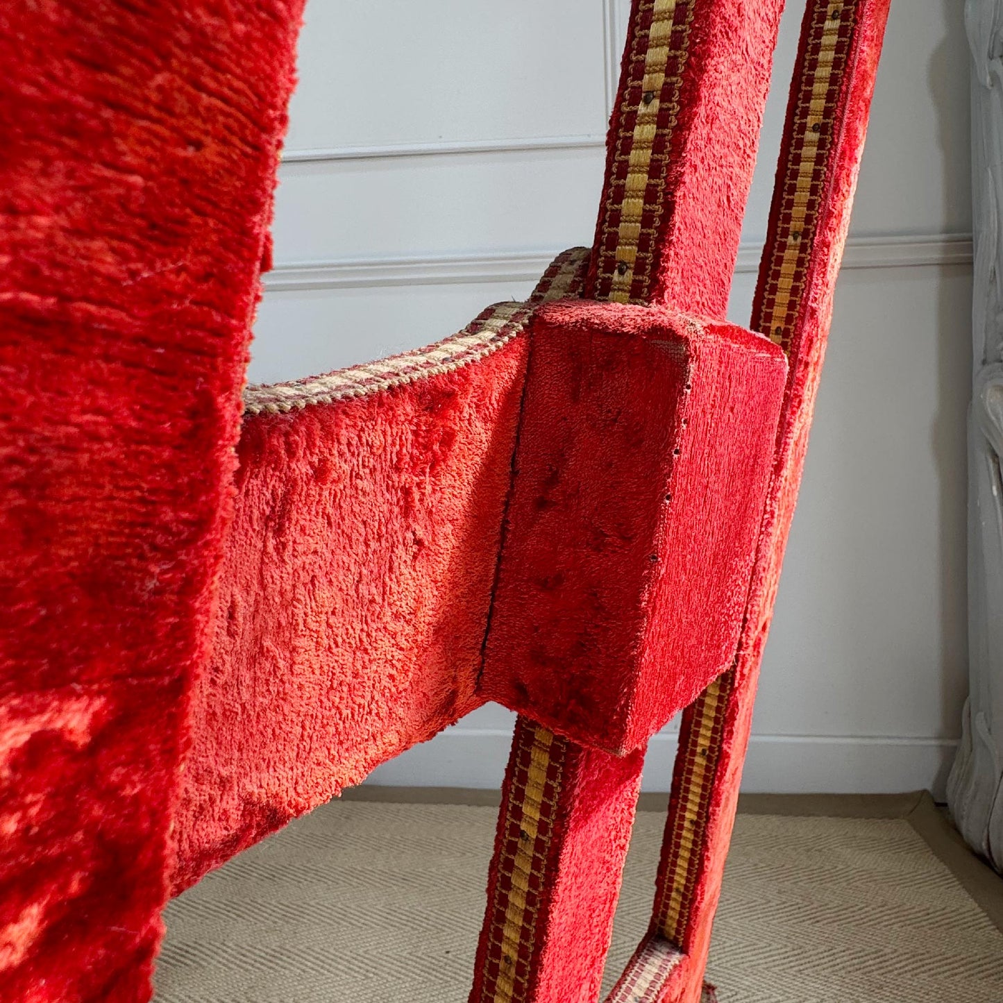A Rare 19th Century French Gothic Revival Velvet Wrapped Studio Easel