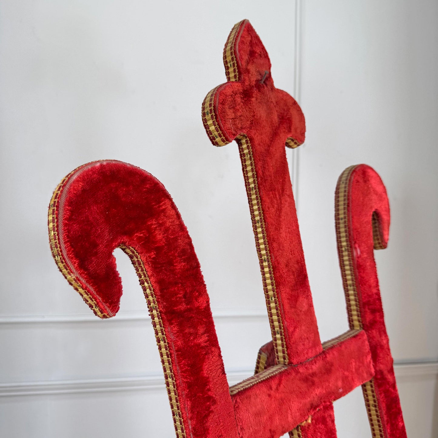 A Rare 19th Century French Gothic Revival Velvet Wrapped Studio Easel
