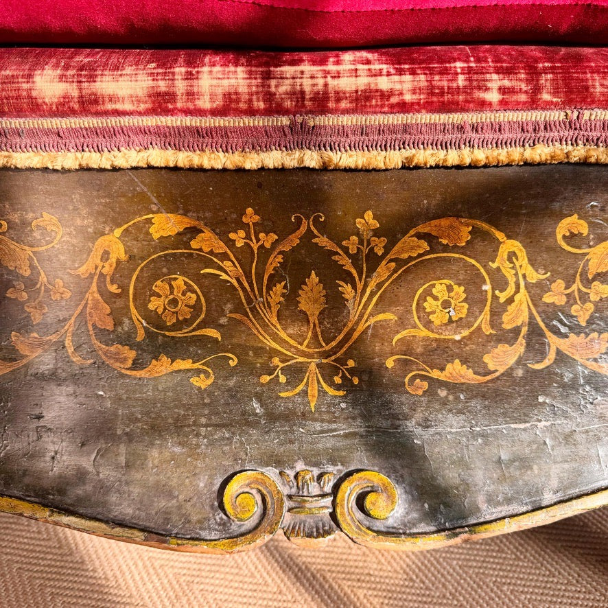 18th Century French Sleigh Form Ducal Crown Chair of Significant Importance