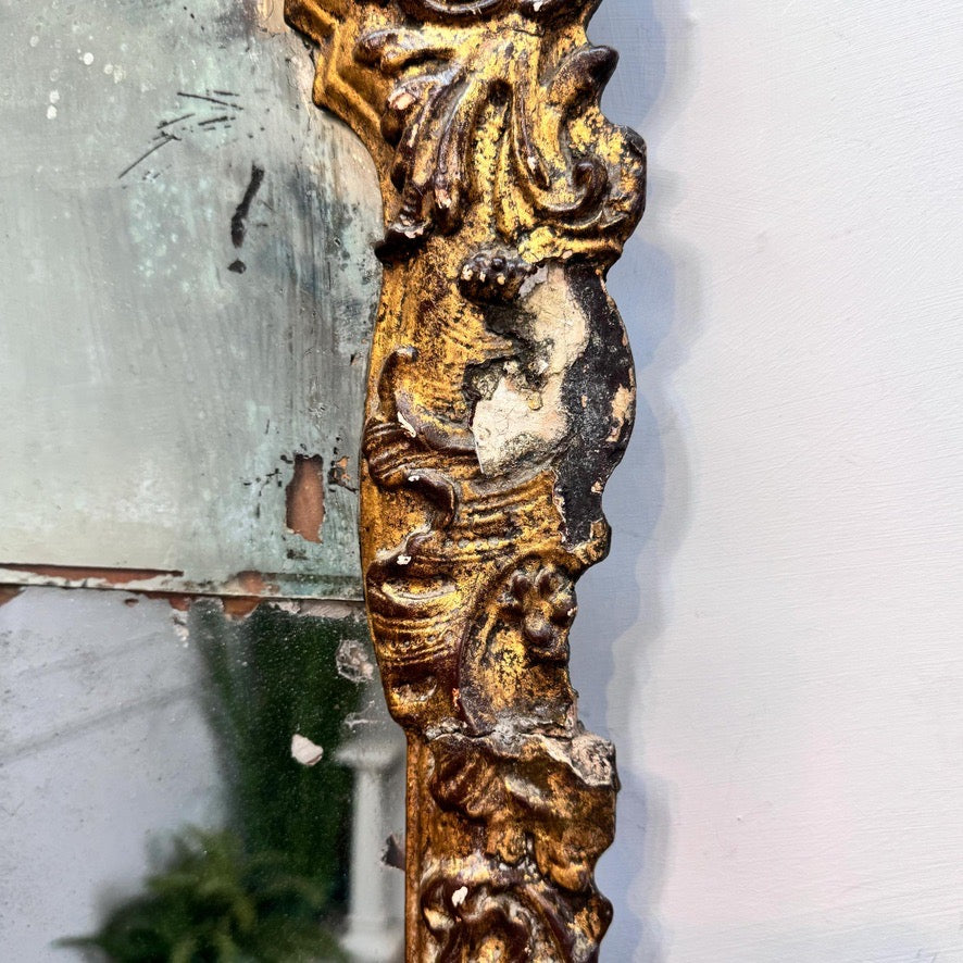 Queen Anne Giltwood Split Plate Mirror
