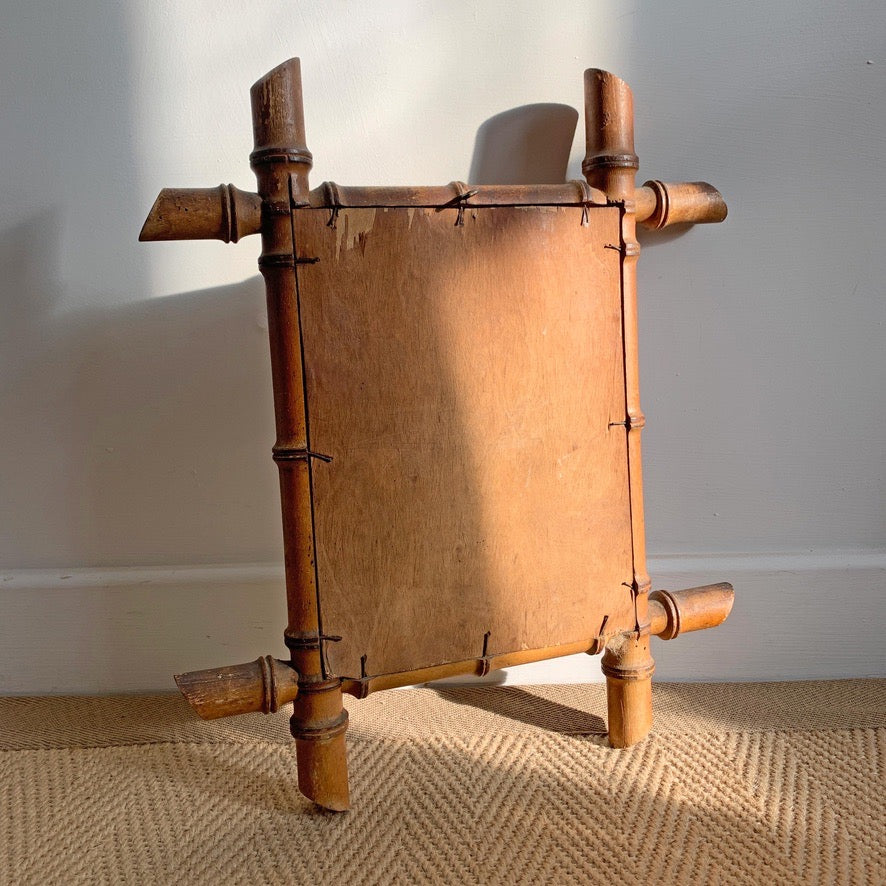 Antique French Faux Bamboo Mirror