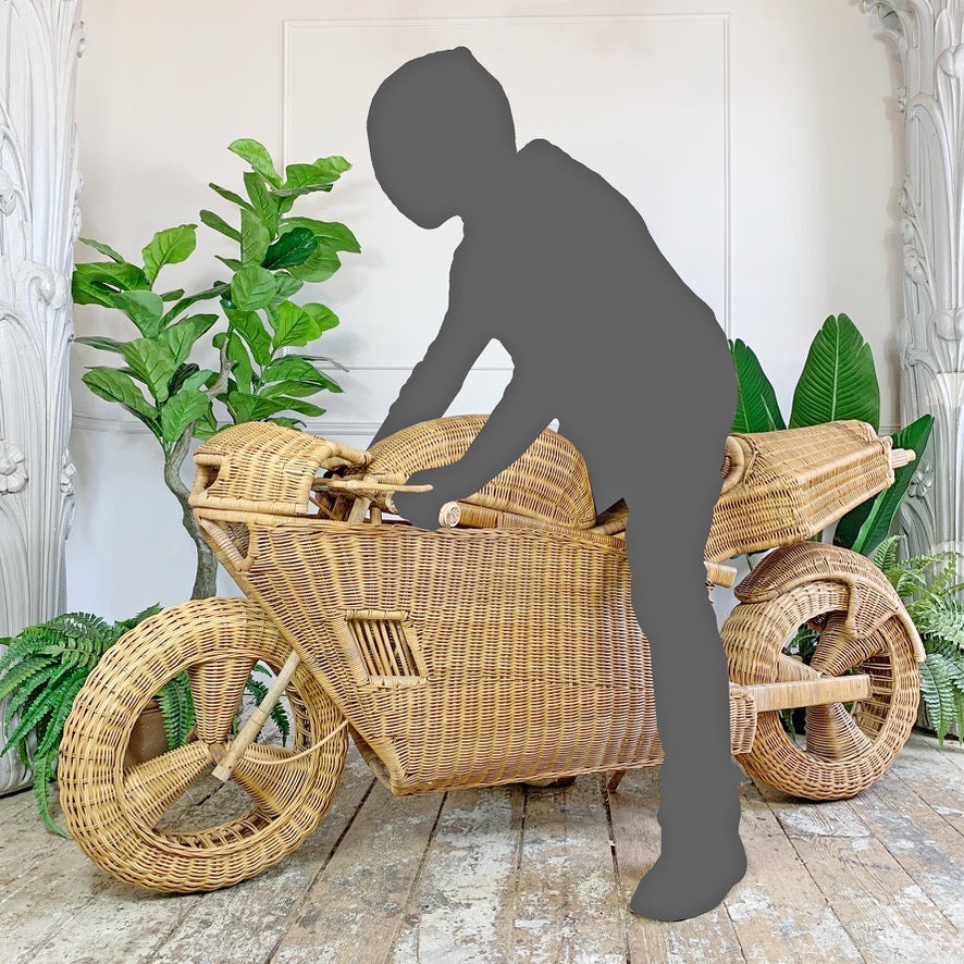 Incredible Life Size Wicker and Bamboo Racing Motorbike
