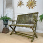 Mossy Folding Wooden Garden Bench