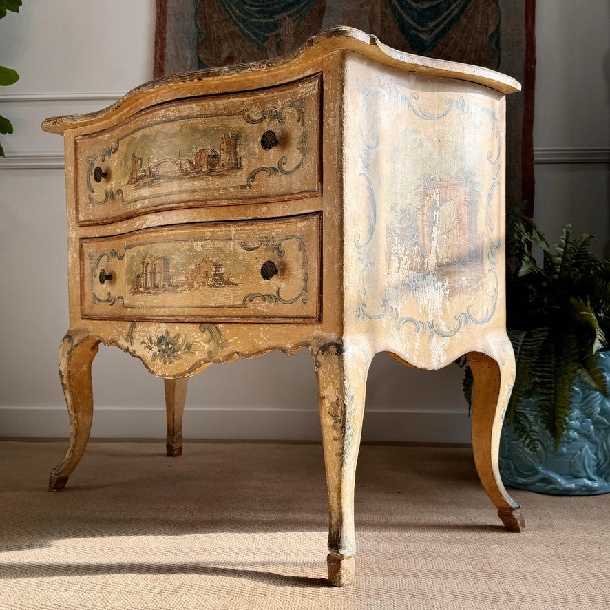 Antique Venetian Painted Chest of Drawers 18th Century