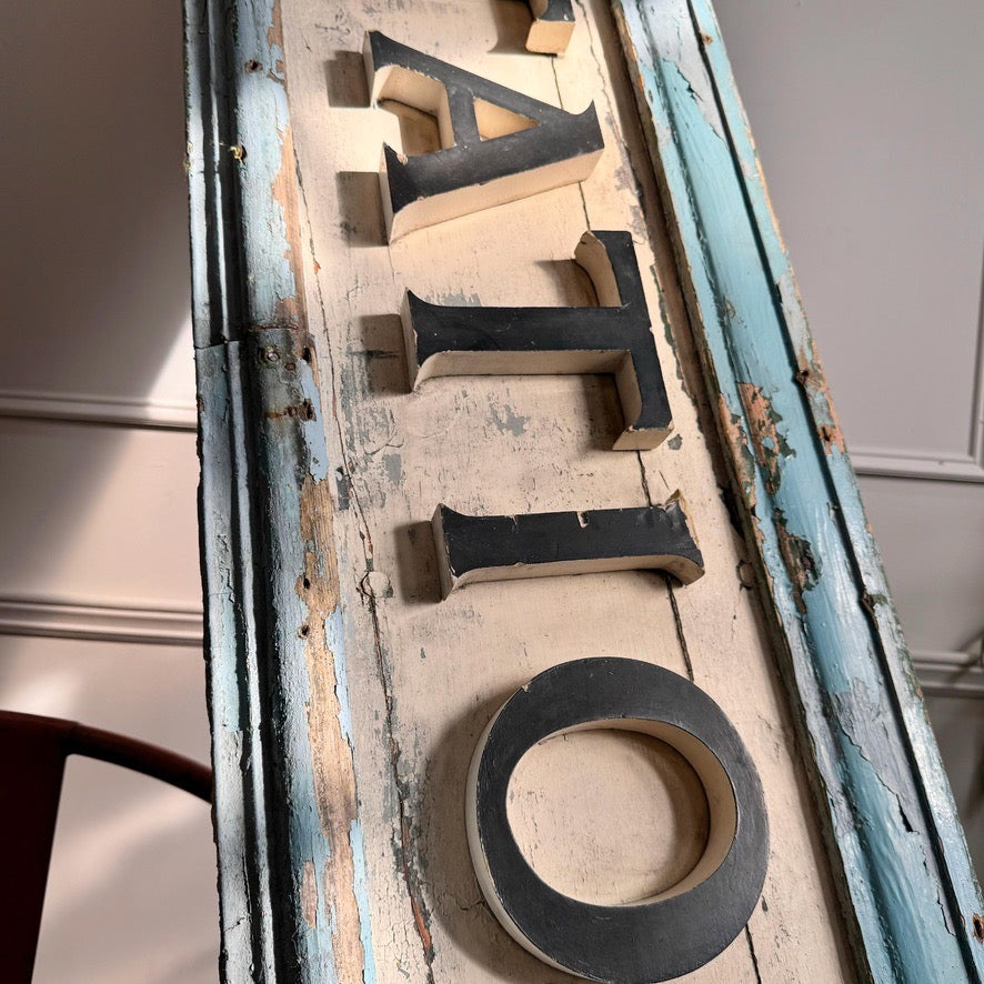 Wooden Shop Sign from Historic Hastings Stationers 1950's