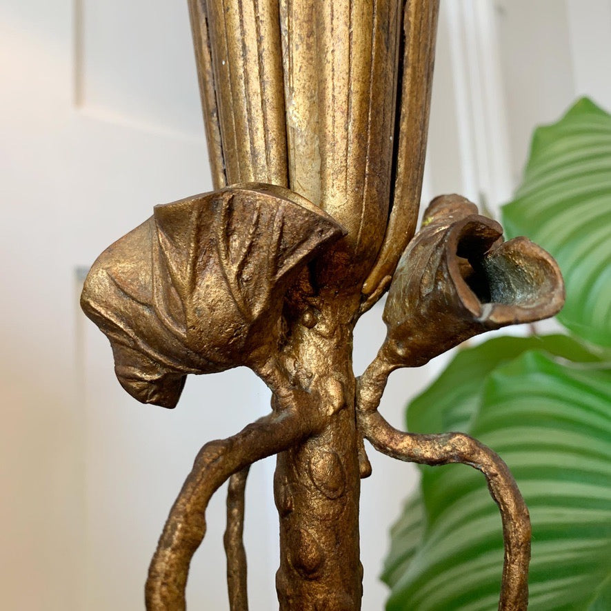 1950's Gold Lotus Flower American Table Lamp by the Marbro Company