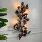 Exceptional Italian Hand Painted Holly Leaf Wall Sconce of Huge Scale