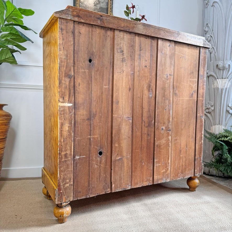 Biedermeier Scumble and Faux Burlwood Painted Chest of Drawers