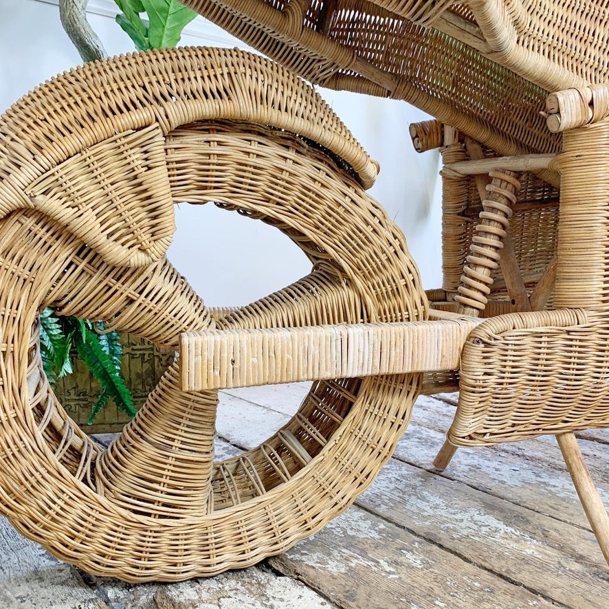 Incredible Life Size Wicker and Bamboo Racing Motorbike