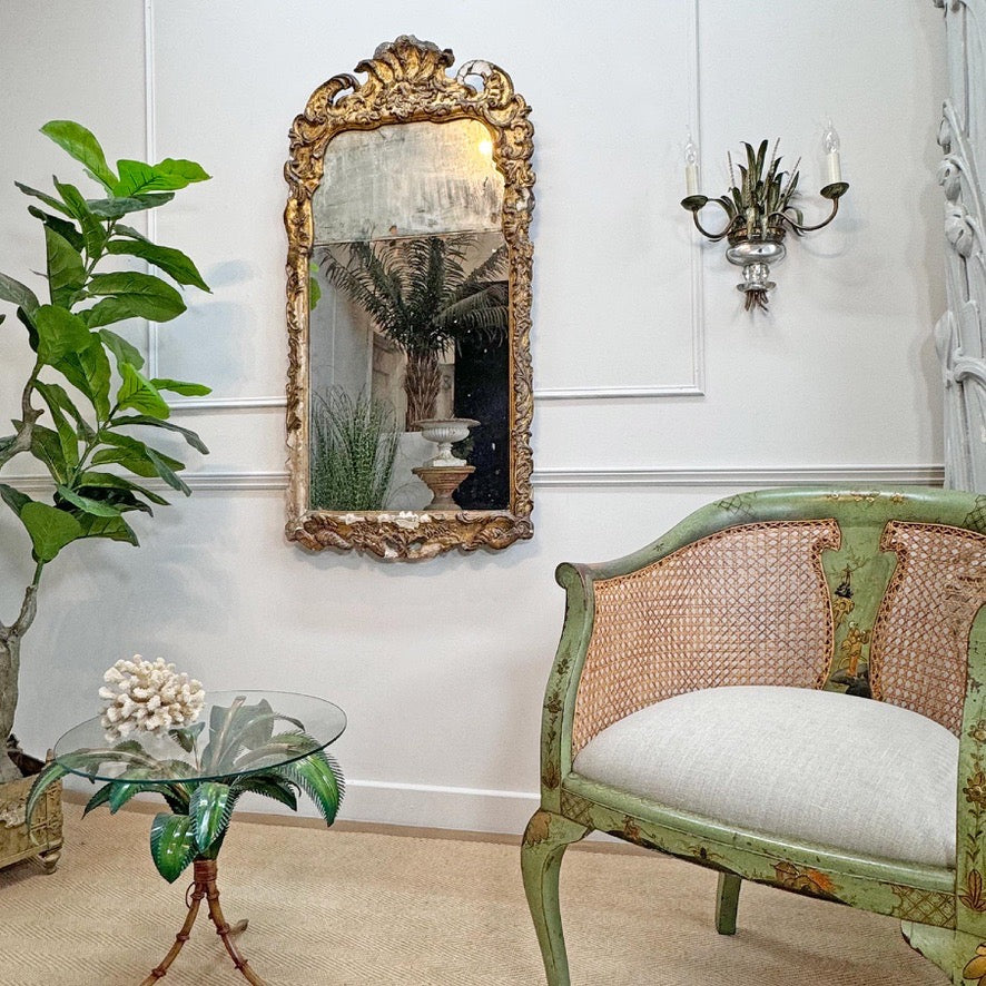 Queen Anne Giltwood Split Plate Mirror
