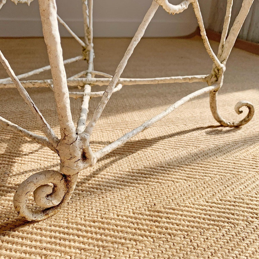 An Ornate White Regency Wirework Iron Chair