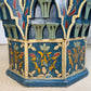 Mid Century Moroccan Painted Blue Wooden Star Table