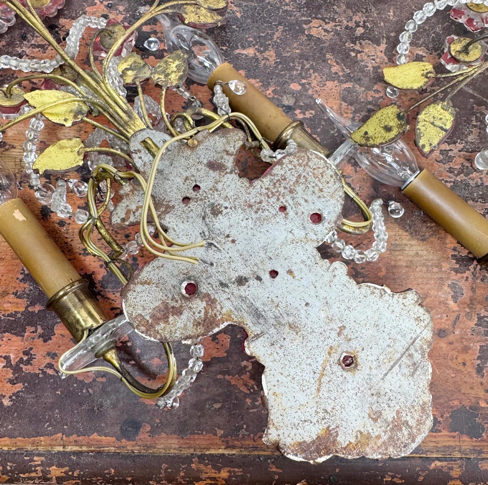 Pair of Maison Bagues Red Wall Sconces Circa 1910