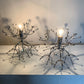 Pair Of Silver Gaetano Sciolari Sputnik Table Lamps Italy 1960s
