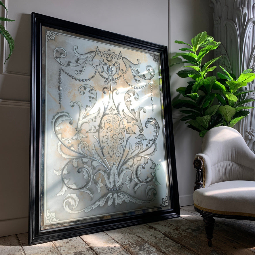 Exceptional late 19th Century Etched & Bevelled pub mirror