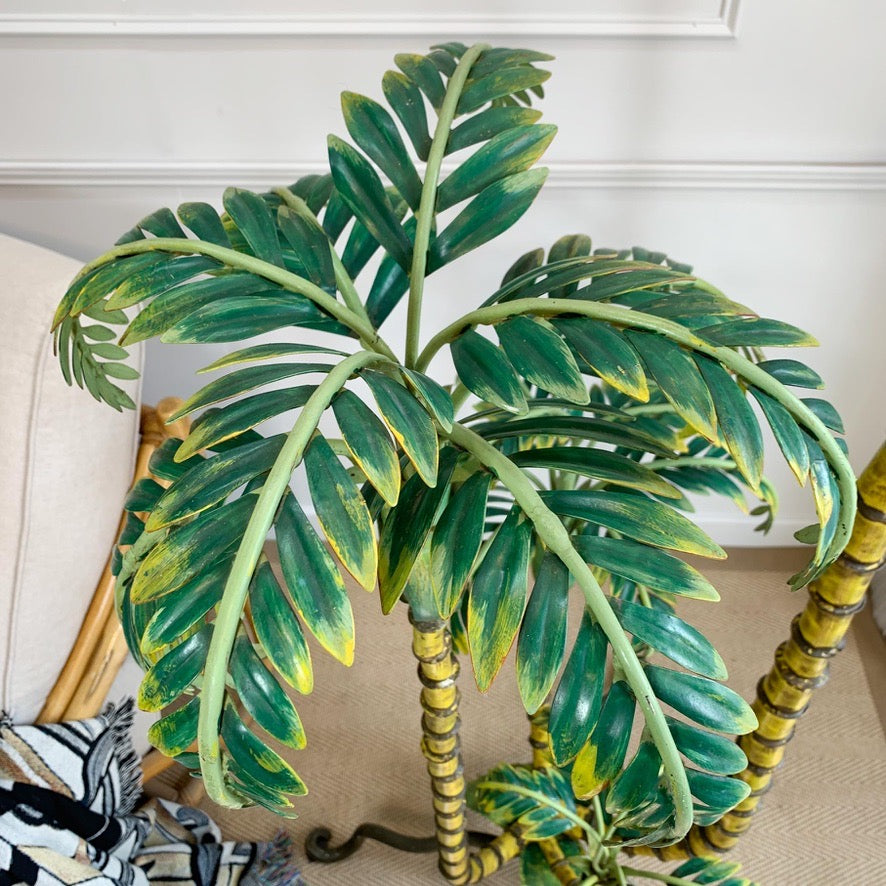 Polychrome Green Palm Tree Floor Lamp France 1940's