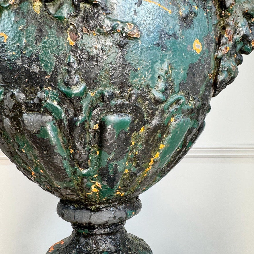 Antoine Durenne Foundry Satyr Mask Cast Iron Urn