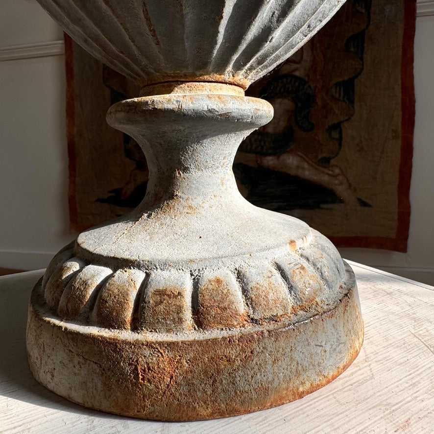 Antique Adam Style Cast Iron Urn attributed to the Carron Iron Works