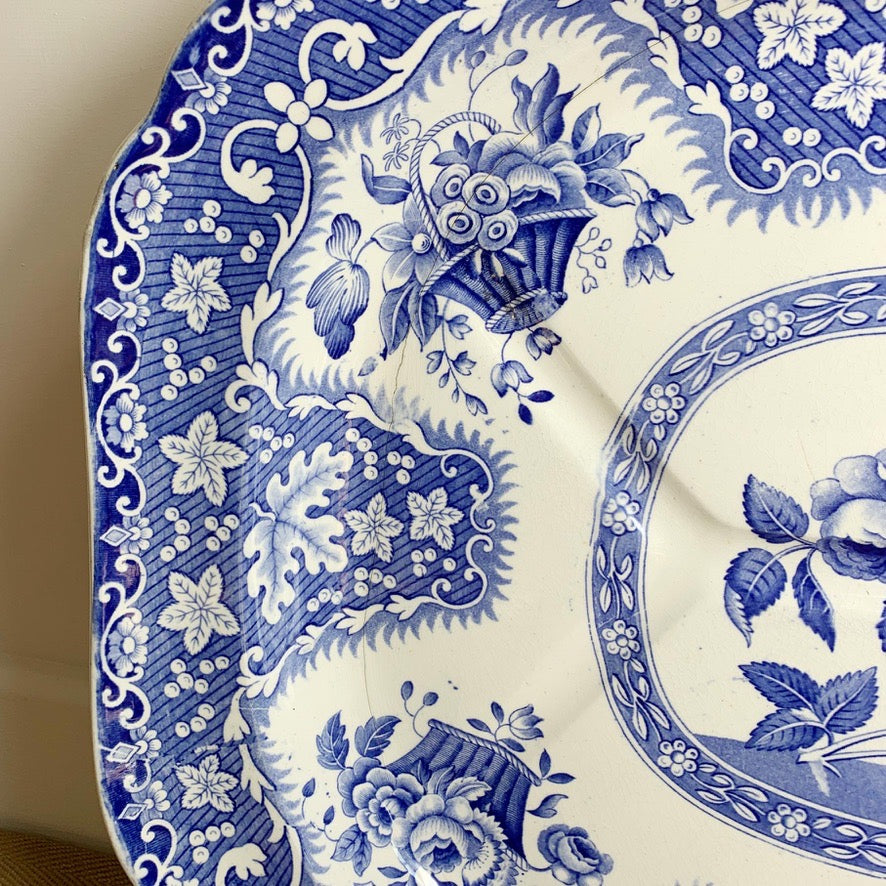 Copeland & Garrett Late Spode Blue and White Filigree Pattern Platter