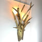 1970's Italian Gold Bulrush Wall Light